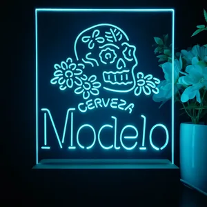 Cerveza Modelo Skull LED Desk Light