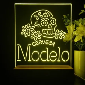 Cerveza Modelo Skull LED Desk Light