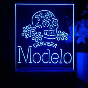 Cerveza Modelo Skull LED Desk Light