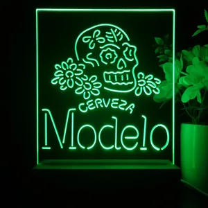 Cerveza Modelo Skull LED Desk Light