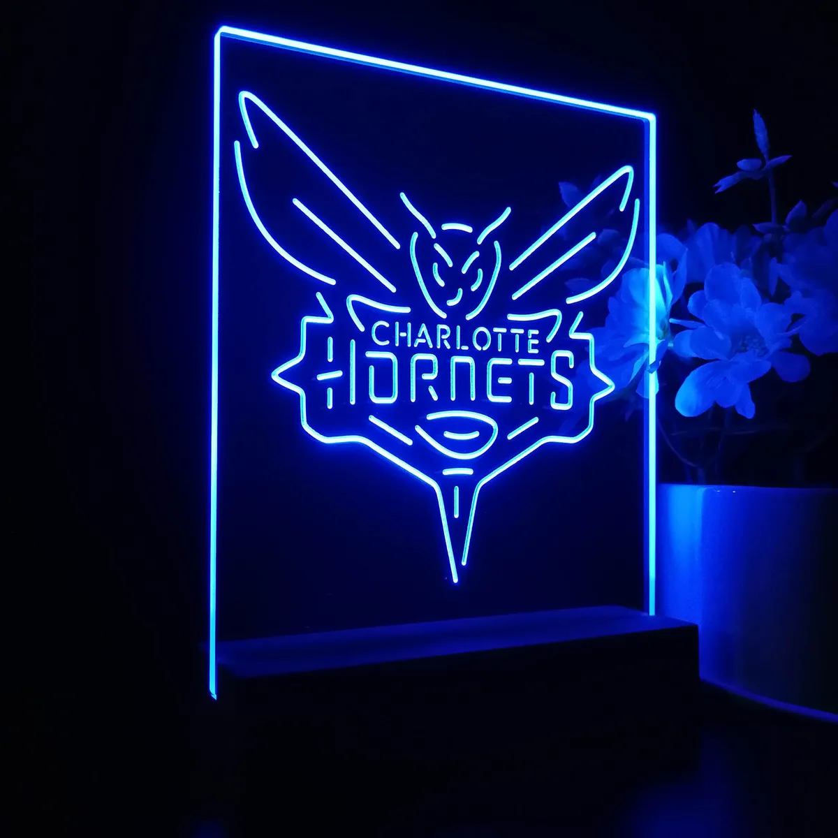 Charlotte Hornets Logo LED Desk Light