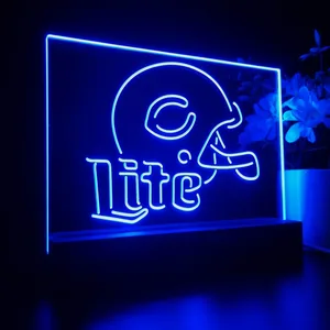 Chicago Bears Helmet Miller Lite LED Desk Light