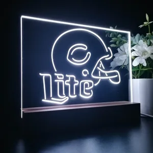 Chicago Bears Helmet Miller Lite LED Desk Light