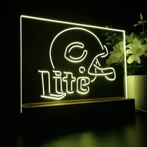 Chicago Bears Helmet Miller Lite LED Desk Light