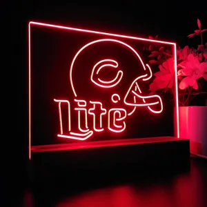 Chicago Bears Helmet Miller Lite LED Desk Light