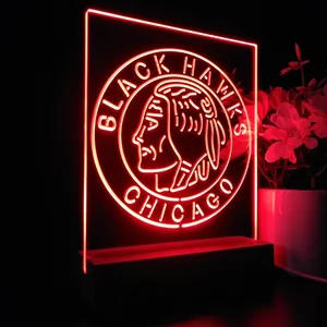Chicago Blackhawks Logo 2 LED Desk Light