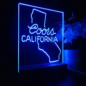 Coors Light California Map LED Desk Light