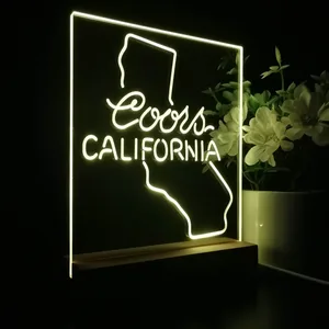 Coors Light California Map LED Desk Light