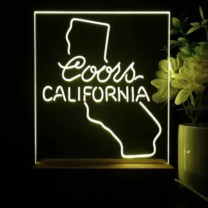Coors Light California Map LED Desk Light