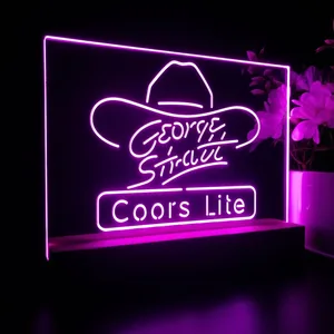 Coors Light George Strait Hat LED Desk Light