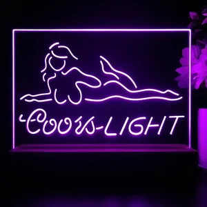 Coors Light Girl 3 LED Desk Light