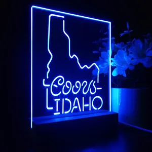 Coors Light Idaho Map LED Desk Light