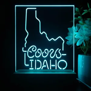 Coors Light Idaho Map LED Desk Light