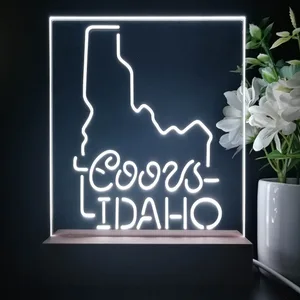 Coors Light Idaho Map LED Desk Light