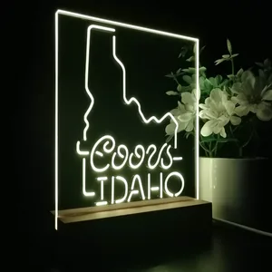 Coors Light Idaho Map LED Desk Light
