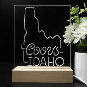 Coors Light Idaho Map LED Desk Light