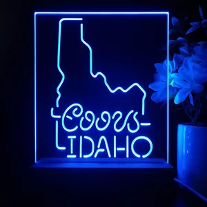 Coors Light Idaho Map LED Desk Light