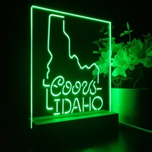 Coors Light Idaho Map LED Desk Light