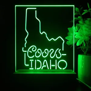 Coors Light Idaho Map LED Desk Light