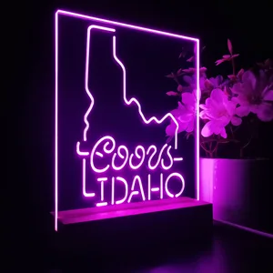 Coors Light Idaho Map LED Desk Light