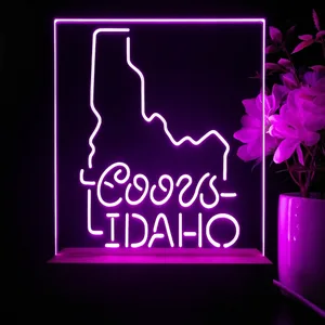 Coors Light Idaho Map LED Desk Light