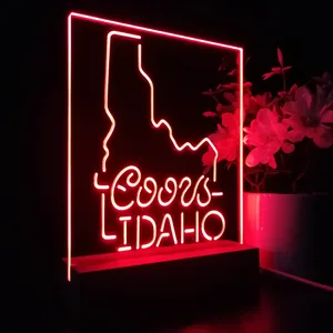 Coors Light Idaho Map LED Desk Light
