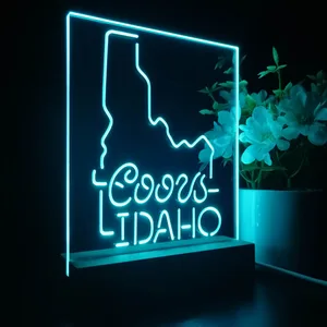 Coors Light Idaho Map LED Desk Light