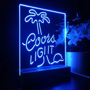 Coors Light Palm Tree LED Desk Light