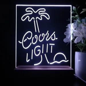Coors Light Palm Tree LED Desk Light