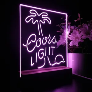 Coors Light Palm Tree LED Desk Light