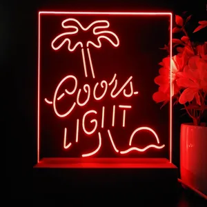 Coors Light Palm Tree LED Desk Light