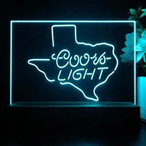 Coors Light Texas Map LED Desk Light
