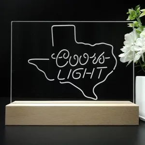 Coors Light Texas Map LED Desk Light