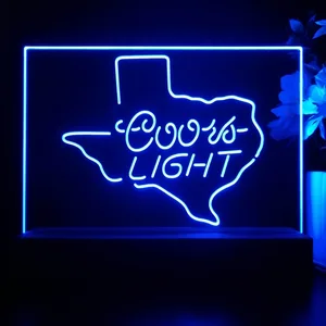 Coors Light Texas Map LED Desk Light