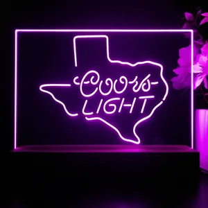 Coors Light Texas Map LED Desk Light