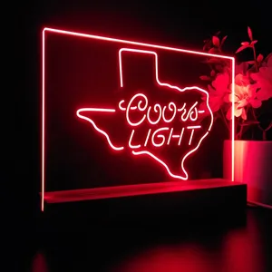 Coors Light Texas Map LED Desk Light