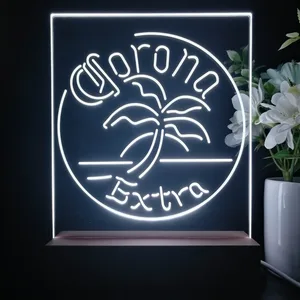 Corona Extra Round Palm Tree LED Desk Light