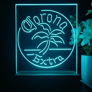 Corona Extra Round Palm Tree LED Desk Light