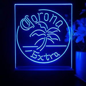 Corona Extra Round Palm Tree LED Desk Light