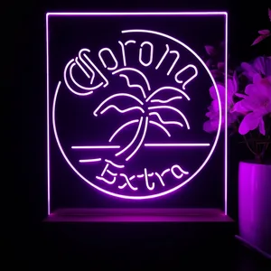 Corona Extra Round Palm Tree LED Desk Light