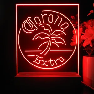 Corona Extra Round Palm Tree LED Desk Light