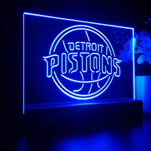 Detroit Pistons Logo LED Desk Light