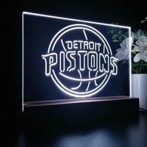 Detroit Pistons Logo LED Desk Light