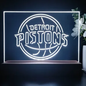 Detroit Pistons Logo LED Desk Light