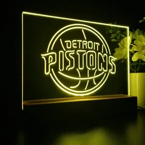 Detroit Pistons Logo LED Desk Light
