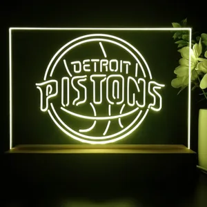 Detroit Pistons Logo LED Desk Light