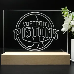 Detroit Pistons Logo LED Desk Light
