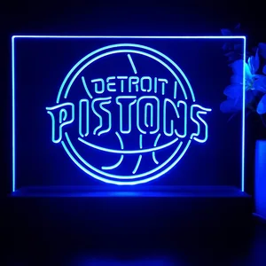 Detroit Pistons Logo LED Desk Light