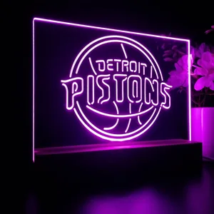 Detroit Pistons Logo LED Desk Light