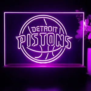 Detroit Pistons Logo LED Desk Light